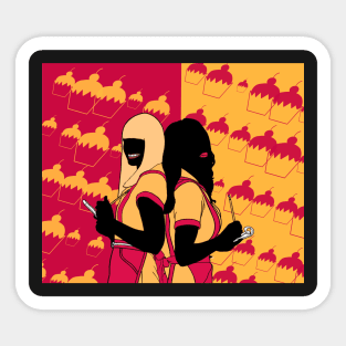 Two Broke Girls (Shadow silhouette) Sticker